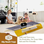 20-pack child & pet safe cockroach traps with strong adhesive, yellow color and 6-month lifespan