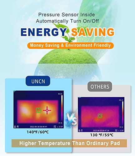 uncn 18x22 pressure-activated pet heat pad with adjustable temperature waterproof and washable features
