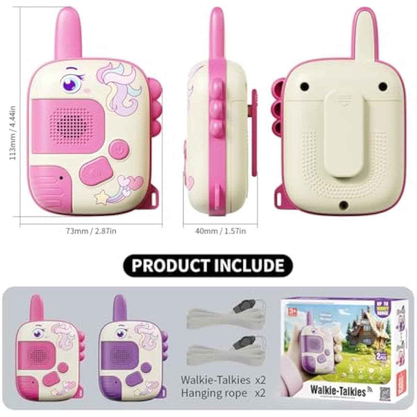 Walkie Talkies Toys for Girls:Unicorn Toys 2 Pack Birthday Gifts for 3 4 5-7 8 Year Old Girls Toy for 4 5 6 7 8-10 Year Old Camping Outdoor Games,Christmas Stocking Stuffers for Girls Kids