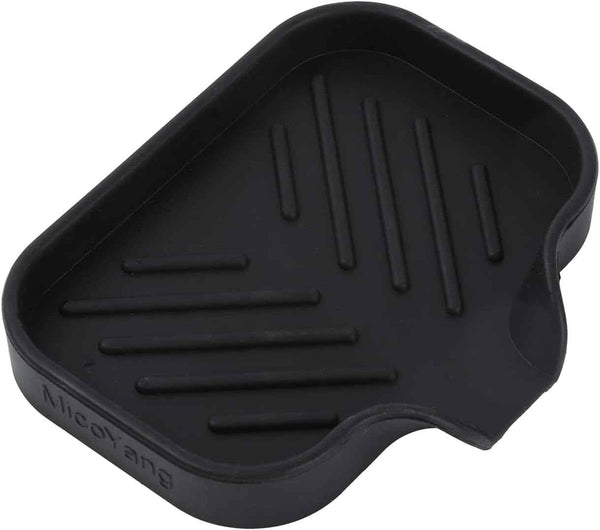 MicoYang silicone bathroom soap dish with drain spout, sink organizer, and sponge holder, 4.9 x 3.2 inches