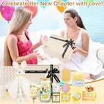 New Mom Gift Box Set - 11PCS Unisex Luxury Spa & Baby Essentials in Elegant Box | Bunny Lovey, Changing Pad, Socks - Baby Shower & Postpartum Care Package for Expecting Moms