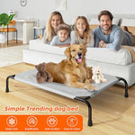 grey simple raised dog bed for large dogs waterproof elevated pet bed 200lb capacity 47.75"