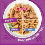 purina friskies gravy wet cat food variety pack, poultry shreds, meaty bits and filets for adult cats, 5.5 oz cans, pack of 32