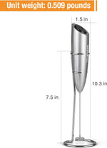 SIMPLETaste Battery-Operated Electric Milk Frother, Drink Mixer with Stainless Steel Whisk and Stand for Cappuccino, Bulletproof Coffee, Latte