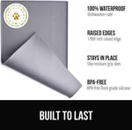 gorilla grip 18.5x11.5 gray 100% waterproof silicone pet feeding mat for dogs and cats