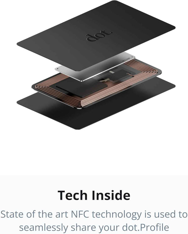 dot.card - digital business card for networking - tap compatible with iphone and android in black