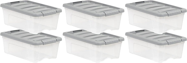 Amazon Basics Plastic Storage Containers with Secure Latching Lids for Organization