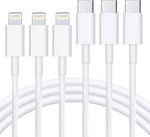 RCTech 3Pack 6FT Lightning cable MFi certified iPhone fast charger
