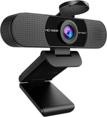 emeet c960 1080p webcam with 2 mics, 90° fov, usb type-a & a-to-c adapter, plug&play computer camera