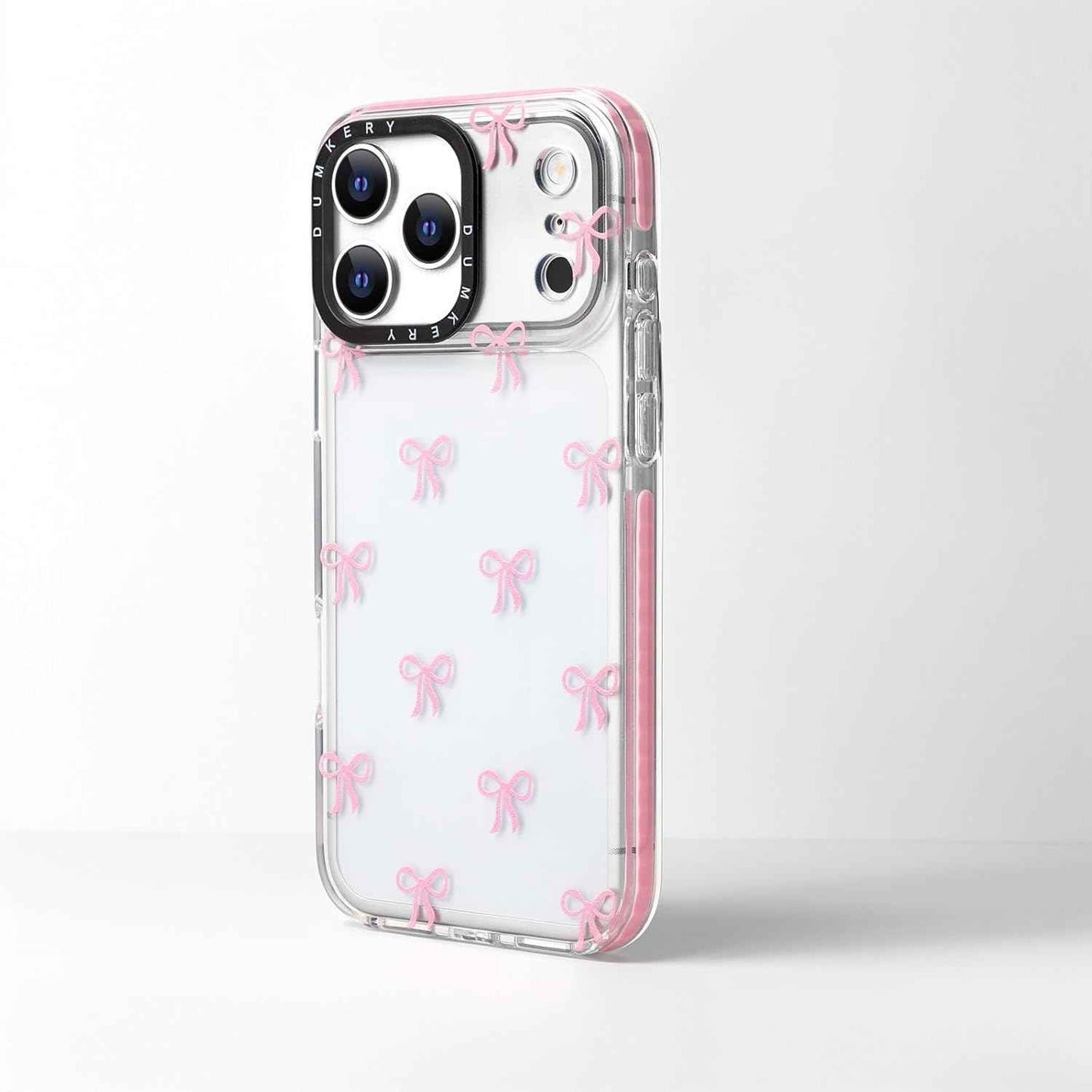 Girly Phone Case Compatible with iPhone 17 Pro Max, Cute Bow Aesthetic Pattern Print Cases, Soft TPU Anti Yellowing, Anti Shock Cover for Girls Women Pink
