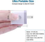 Single Port USB Wall Charger, 3 Pack, Travel, Black, Compatible with Multiple Devices