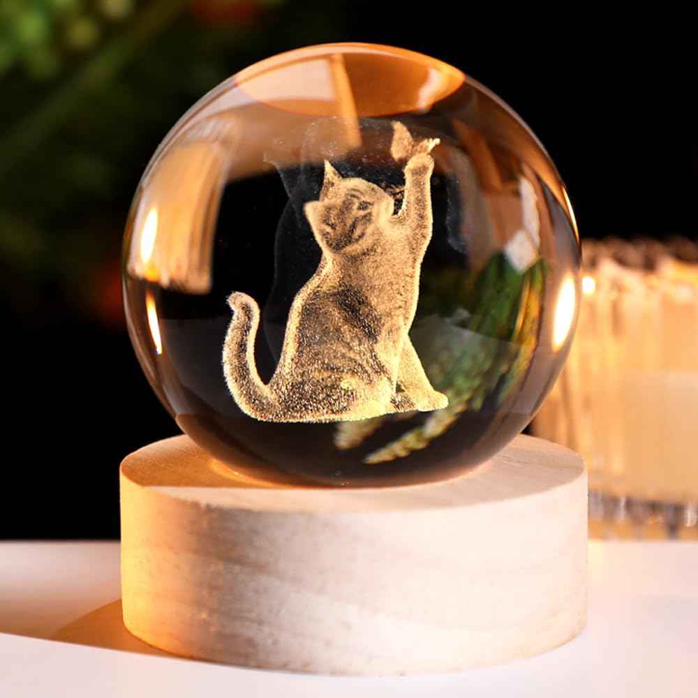 3D Couple Crystal Ball Love Gifts for Her Valentine's Gifts for Women 60mm Glass Romantic Gift for Wife Globe Decor Love Gifts Anniversary Christmas Birthday Gifts