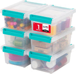 IRIS USA 6 Qt. Craft Storage Bins with Lids, 4-Pack, Made in USA, Stackable Containers