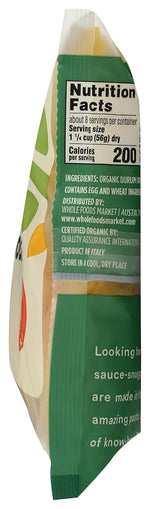 365 by Whole Foods Market organic wide egg noodles 16 oz, made with organic durum wheat semolina and cage-free eggs