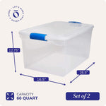 Large Clear Plastic Storage Bins with Lids for Home Office Organization