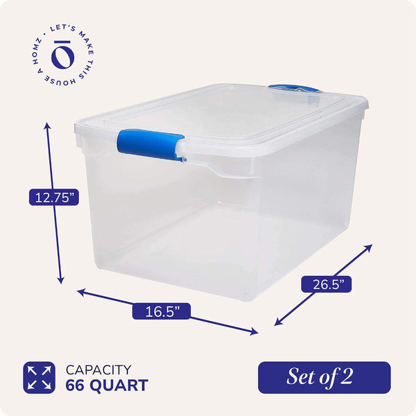 Large Clear Plastic Storage Bins with Lids for Home Office Organization