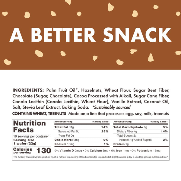 Rip Van Chocolate Hazelnut Wafer Cookies, 16-count, keto, non-GMO, low-carb & low-sugar