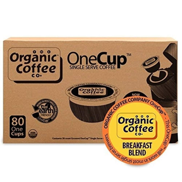 The Organic Coffee Co. Compostable Coffee Pods - Breakfast Blend, 80 Ct, K Cup Compatible