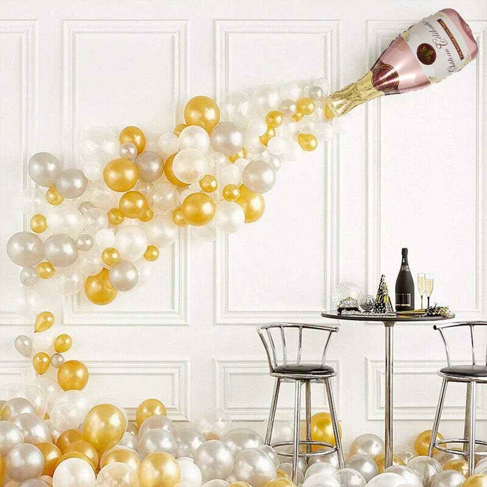Champagne Bottle Balloons Champagne Glass Balloon Mylar Foil Balloons Birthday Engagement Bachelorette Party Bridal Shower Wedding Celebration Anniversary Decorations 4PCS