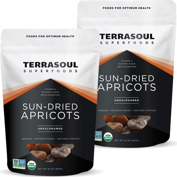 Terrasoul Superfoods Organic Apricots, 2 Lbs, Unsulphured, No-Added Sugar