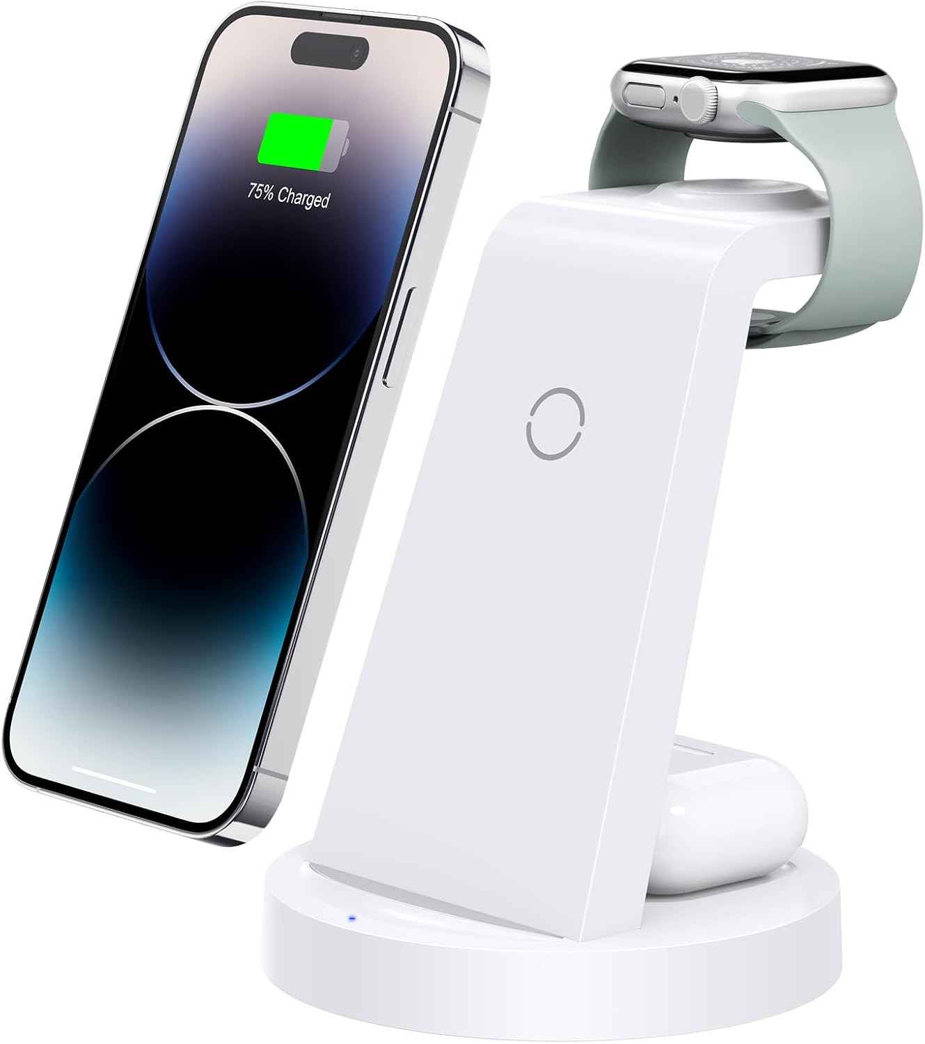 3 in 1 Charging Station for iPhone, Wireless Charger for iPhone 17 16e 16 15 14 13 12 11 X Pro Max & Apple Watch - Wireless Charging Station for AirPods 4 3 Pro