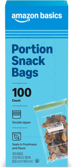 Amazon Basics Reclosable Food Storage Snack Bags for Everyday Use