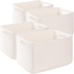 4 pack storage baskets for organizing, woven baskets for shelves, durable gift basket bins toy storage