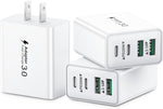 USB C Charger Block, 2-Pack 40W 4-Port Type C Fast Charging Block