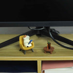 Cute Cat Playing Phone on Sofa and Drinking Coffee Figurine for Office Home Decor - Cute Cat Gift for Cat Lovers