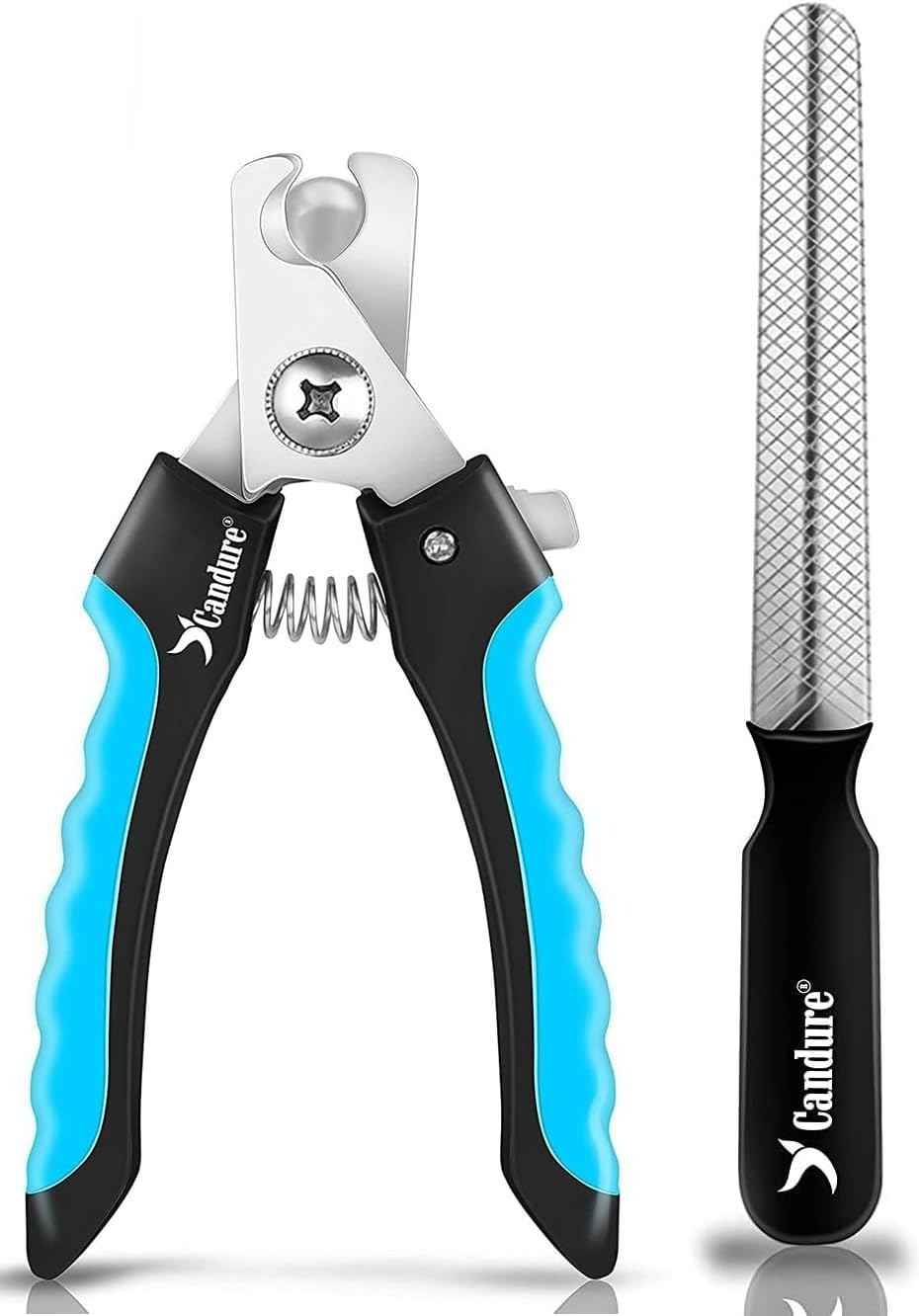 Candure Dog Nail Clippers and Trimmer with Safety Guard to Avoid Over-Cutting Toe Nails Professional Grooming Pet Nail Clipper with Nail File for Small Medium-Large Breeds