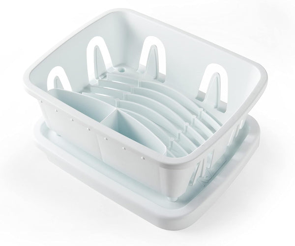 Compact RV Dish Drainer with Sloped Drain Tray Design for Small Spaces