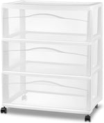 Sterilite Wide 3-Drawer Cart for Storage and Organization