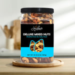 Mixed Nuts Deluxe - Roasted & Salted Variety Snack Mix with Cashews, Almonds, Brazil Nuts, Pecans, Hazelnuts in 32 oz Reusable Container