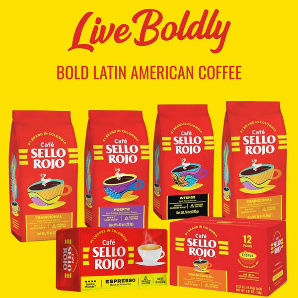 Sello Rojo Espresso Brick - Bold & Flavorful Colombian Ground Coffee, 10 oz