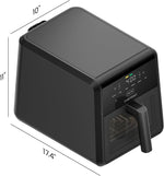 Chefman Air Fryer TurboFry 7-Qt, 6-in-1 High-Powered 450°F Cooking for Crispier Results, Compact Space-Saving Design, Air Fry, Bake, Broil, Reheat, Dehydrate, Defrost, Fast & Even Cooking – Black