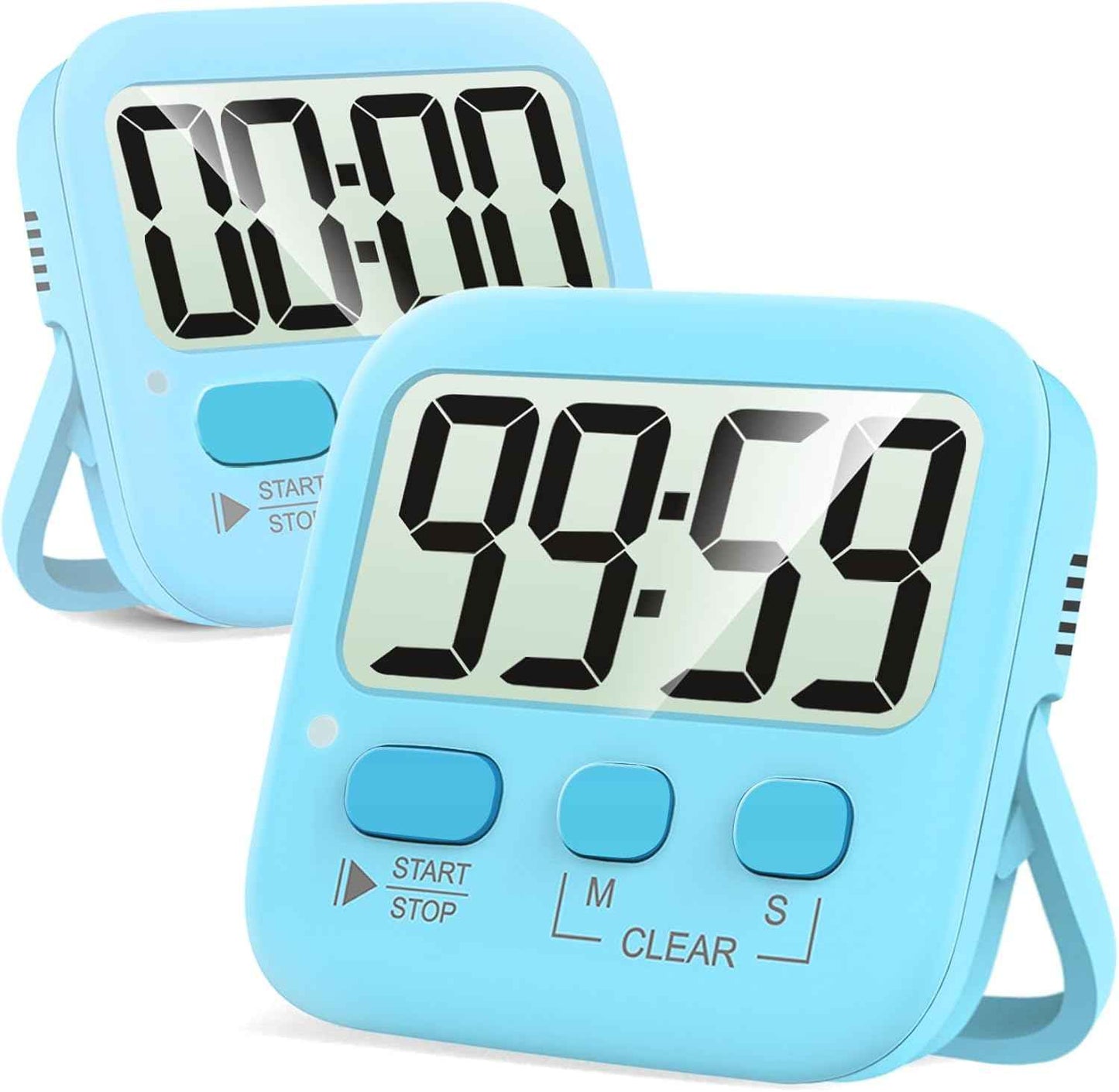 Antonki 2 Pack Digital Timer for Kids, Magnetic Countdown Kitchen Timers for Cooking, Egg, Classroom, Teacher, Exercise, Study, Oven - Battery Included