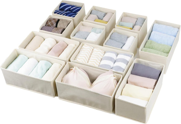 12 pack drawer organizers for clothing storage and organization