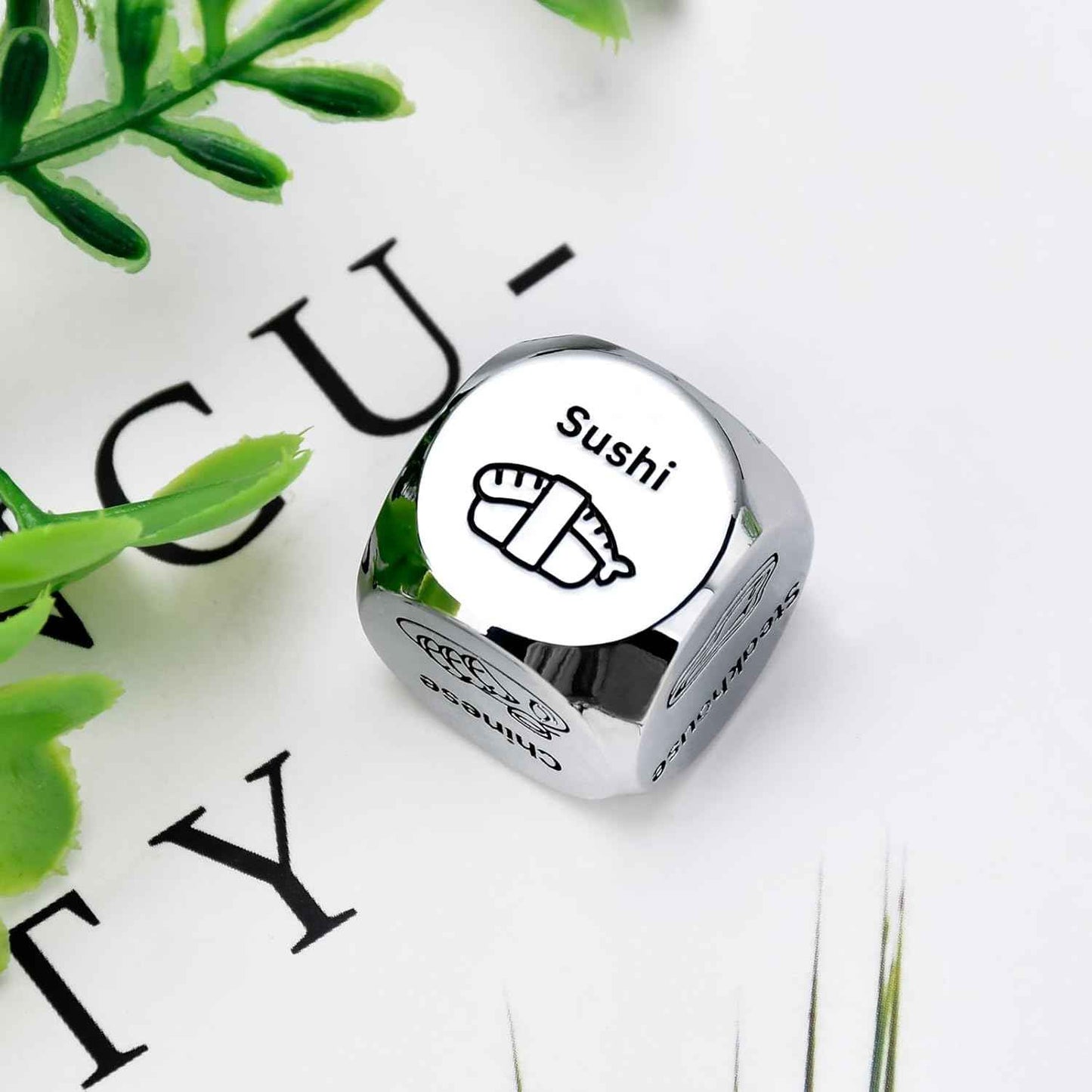 Valentines Day Gifts for Him Her: Steel Food Decision Dice Funny Gifts for Men Women Couple Girlfriend Boyfriend Husband Wife Anniversary Birthday Wedding Fathers Day Christmas Stocking Stuffers