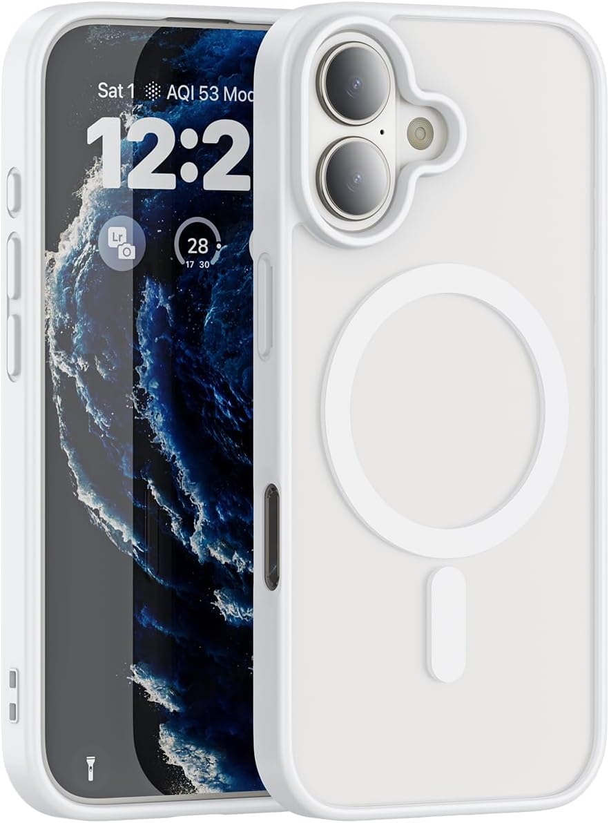 Compatible with Magnetic Matte Clear Case for 17 Air–Tough Drop-Resistant Design, Anti-Yellow, Shockproof, Slim Transparent Cover (Black-17A)