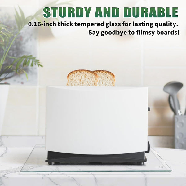 Tempered Glass Cutting Boards for Kitchen Counter, Clear, Non-Slip, Heat-Resistant, Easy to Clean, 2PCS