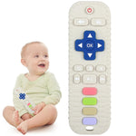 chuya baby teether toy tv remote control shape 3-24 months black food-grade silicone
