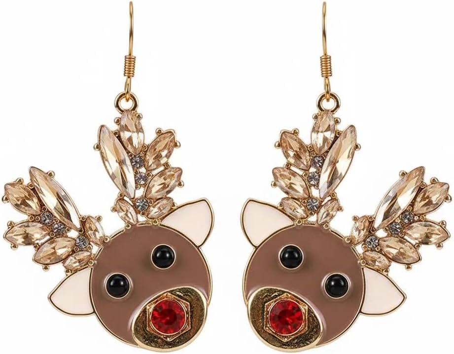 Christmas Earrings For Women, Xmas Accessories, Red White Green Drop Dangle Earrings for Holiday, Christmas Jewelry Gift.