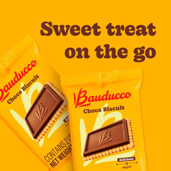 Bauducco Choco Biscuit Cookies, Individually Wrapped, 25.3 oz, Pack of 40