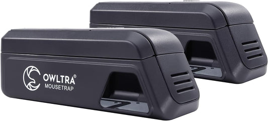 OW-2 Indoor Electric Mouse Trap 2 PCS, Instant Kill Rodent Zapper with Pet Safe Trigger, Black