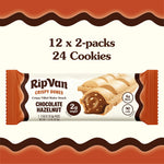 Low-calorie vegan chocolate hazelnut wafer sticks with hazelnut cream filling, 12 pack