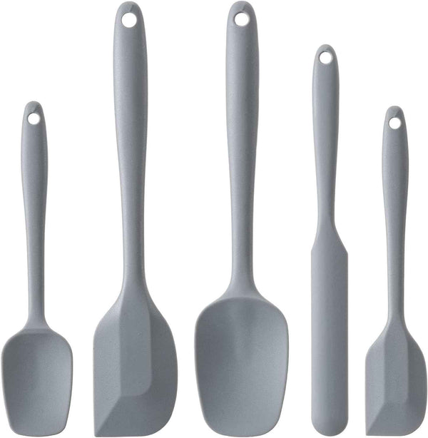 Silicone Spatula Set, 5 Piece Food Grade Rubber Spatulas for Baking, Cooking, and Mixing High Heat Resistant Non Stick Dishwasher Safe BPA-Free (Multicolor)