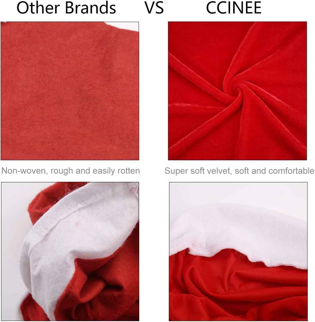 CCINEE 4pc Red Hat Dining Chair Slipcovers,Christmas Chair Back Covers Kitchen Chair Covers for Christmas Holiday Festival Decoration