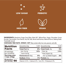 Low-calorie keto vegan hazelnut cream wafer sticks 90 calories non-gmo prebiotic fiber 12 pack