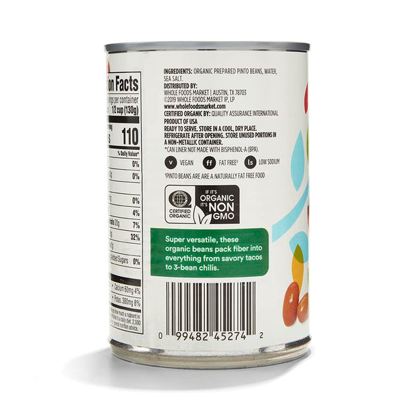 365 by Whole Foods Market Organic Pinto Beans 15.5 Ounce Non-GMO Verified