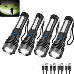 Rechargeable Flashlights High Lumens, 7Mode Super Bright Flashlight Camping, Adjustable Tactical Flash Light High Powered, LED Flashlights for Home Emergency, Christmas Gifts Stocking Stuffers for Men